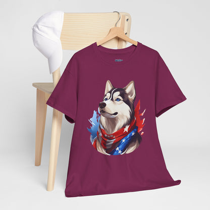 Patriotic Siberian Husky Unisex T-Shirt