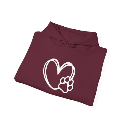 Minimal Paw Heart Unisex Hoodie – Dog Lover’s Comfort