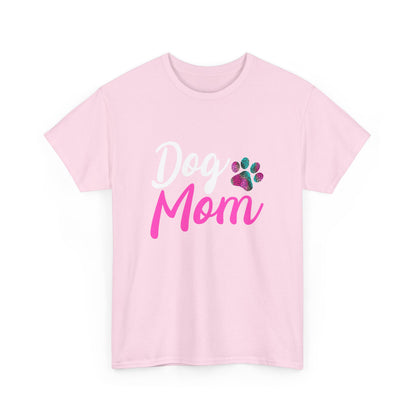 Dog Mom with a Colorful Paw Cotton T-Shirt