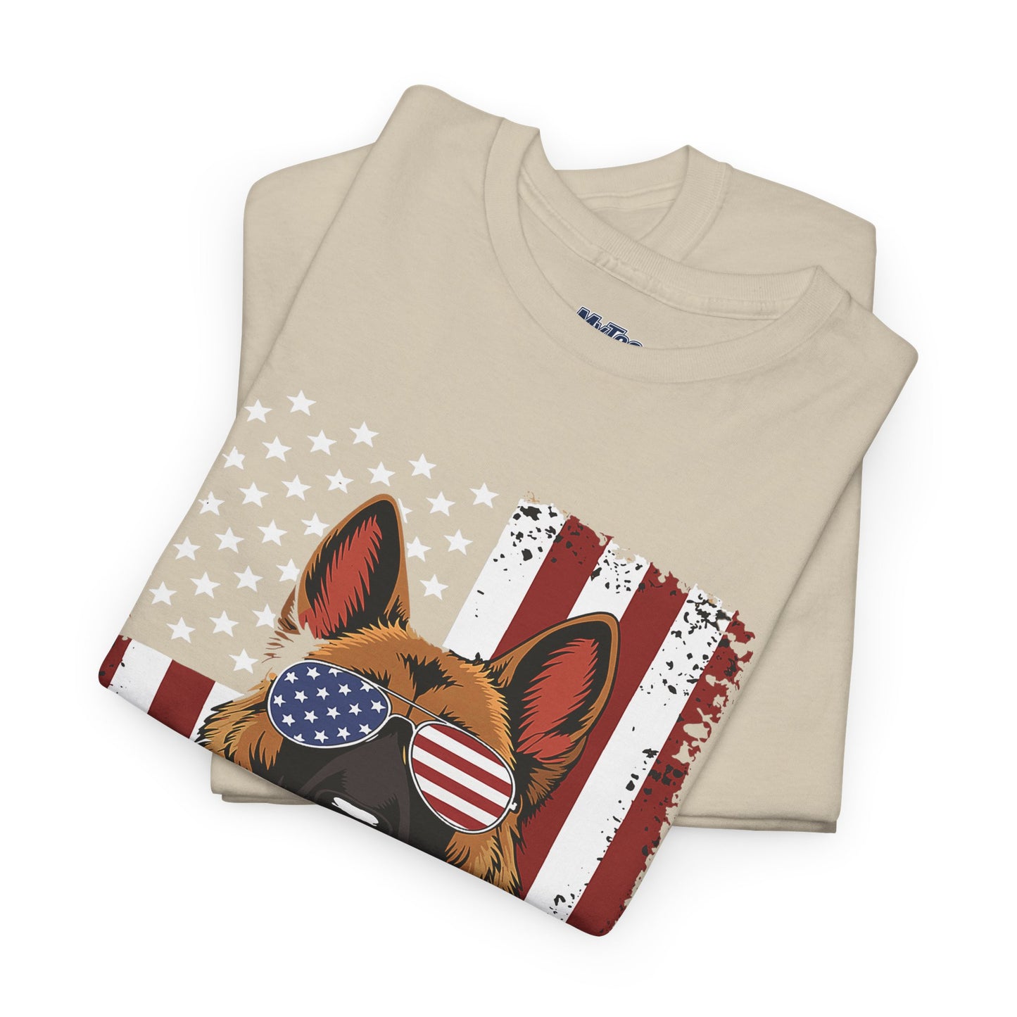 Patriotic German Shepherd Cotton T-Shirt | Tee