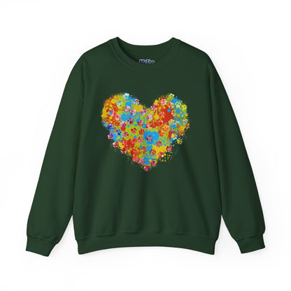 Colorful Heart Graphic Cozy Sweatshirt | Comfortable Winter Apparel