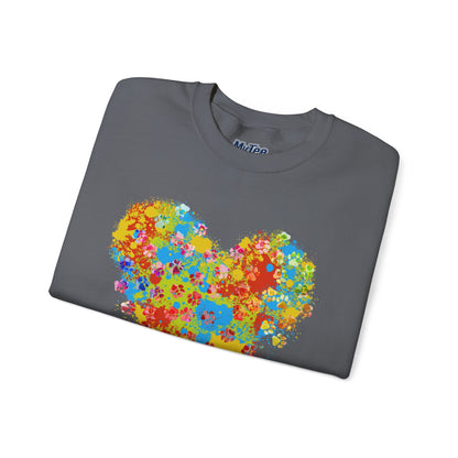 Colorful Heart Graphic Cozy Sweatshirt | Comfortable Winter Apparel