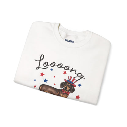 Patriotic Dachshund Loooong Live Freedom Unisex Sweatshirt