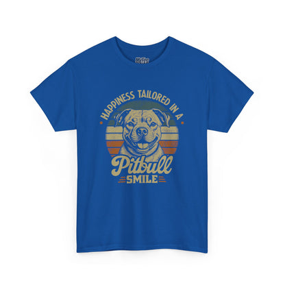 Happiness Tailored In A Pitbull Smile Unisex Tee | Animal Rescue Support Tee