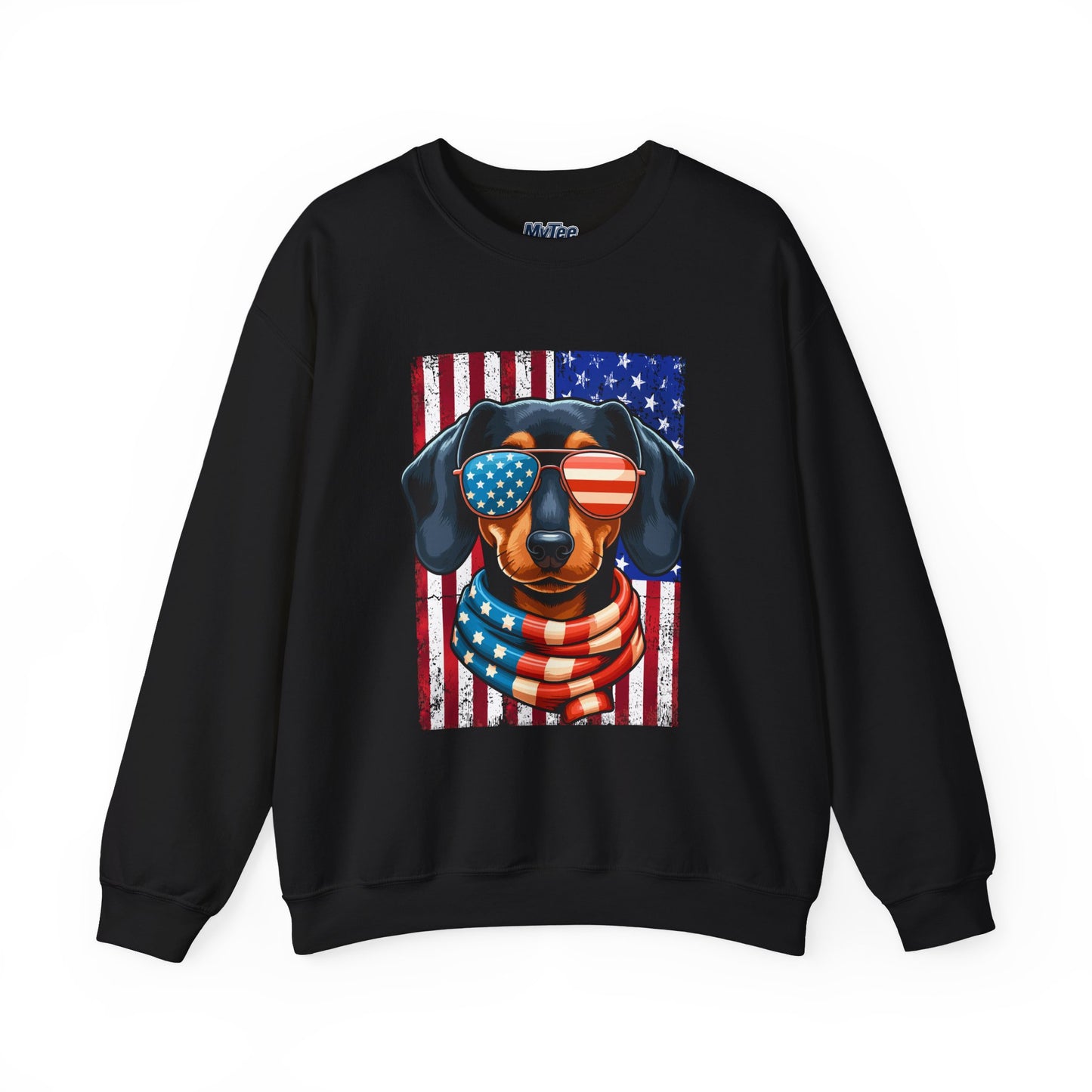 Patriotic Dachshund Flag Shades Unisex Sweatshirt