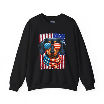 Patriotic Dachshund Flag Shades Unisex Sweatshirt