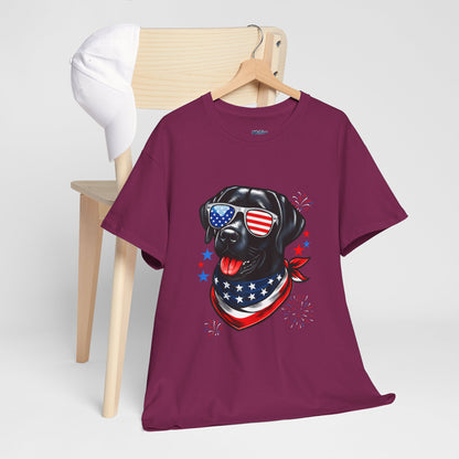 Patriotic American Labrador Retriever With Sunglasses Unisex T-Shirt