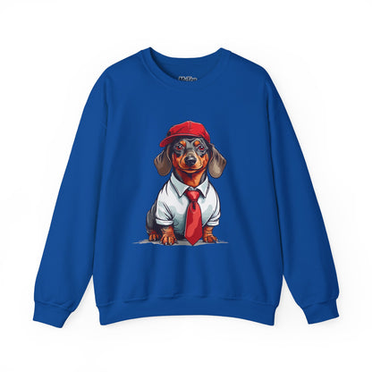 Dachshund Red Tie Unisex Sweatshirt – Chic Comfort for Dog Lovers