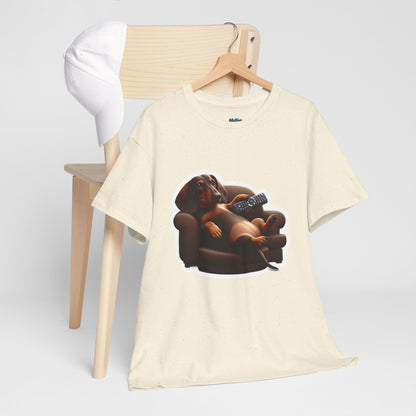 Dachshund Chill Mode Tee – Remote In Paw, Stress-Free Style