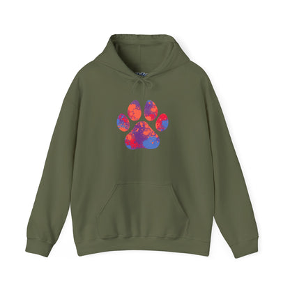 Colorful Paw Print Unisex Hoodie - Cozy Gift For Pet Lovers, Dog Mom/Dad Gift