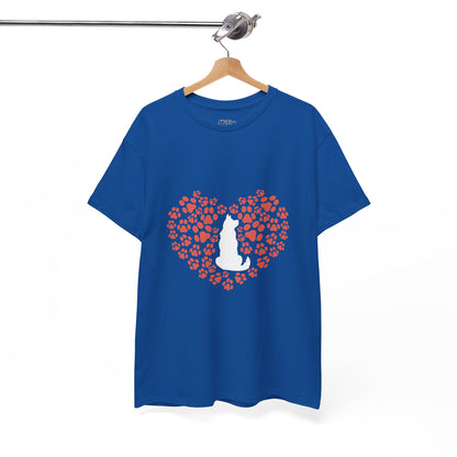 Dog Lover's Heart - Unisex Cotton Tee