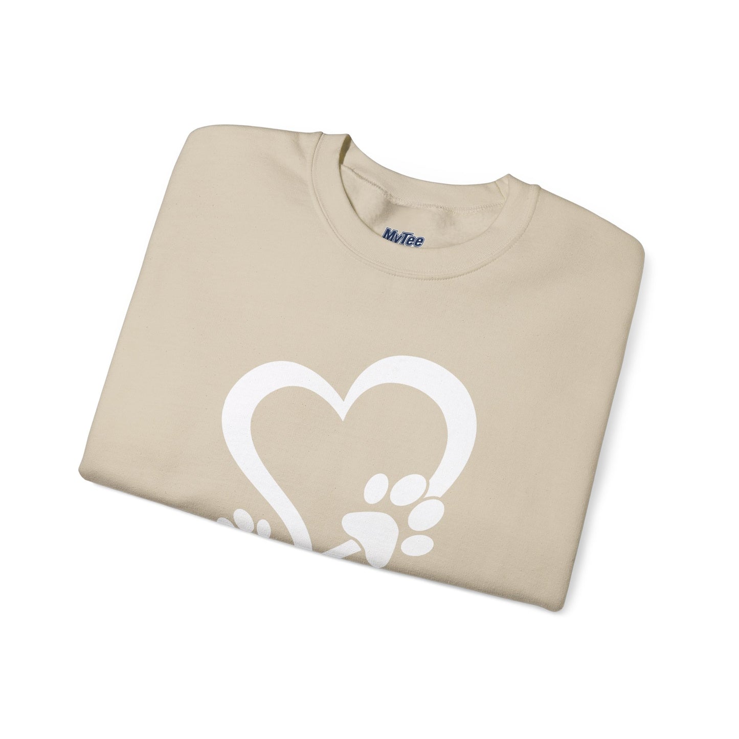 Pawprints On My Heart – Cozy Minimalist Dog Lover Sweatshirt
