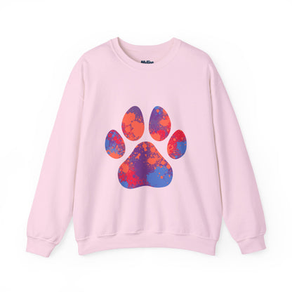 Colorful Paw Print Crewneck Sweatshirt | Pet Lover Gift, Cozy Casual Wear