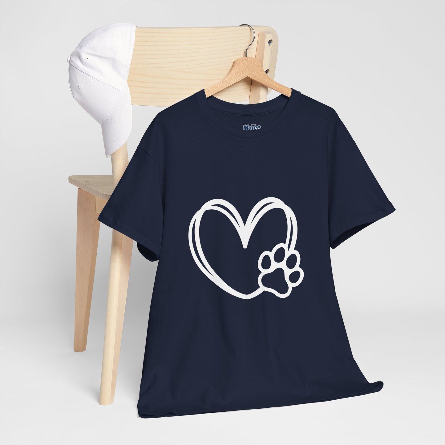Simple Paw Heart Unisex T-Shirt – For Dog Lovers