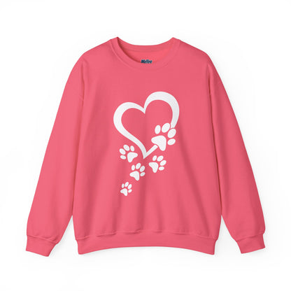 Pawprints On My Heart – Cozy Minimalist Dog Lover Sweatshirt