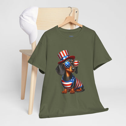 Patriotic Dachshund 4th of July T-Shirt | Red, White & Woof Style