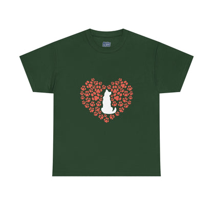 Dog Lover's Heart - Unisex Cotton Tee