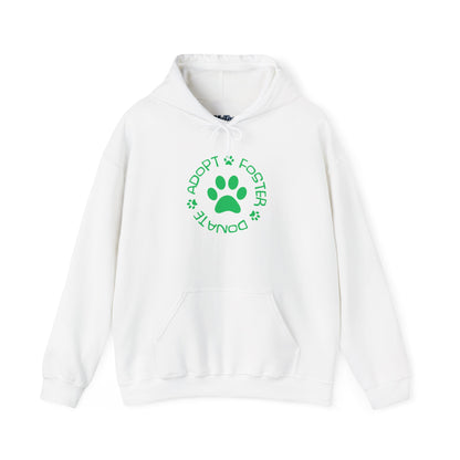 Adopt Foster Donate Unisex Hoodie – Pet Rescue Support Apparel