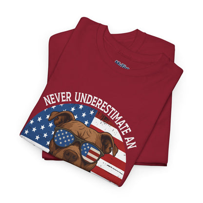 Never Underestimate An Old Man With A Pitbull T-Shirt | Gift For Dog Father