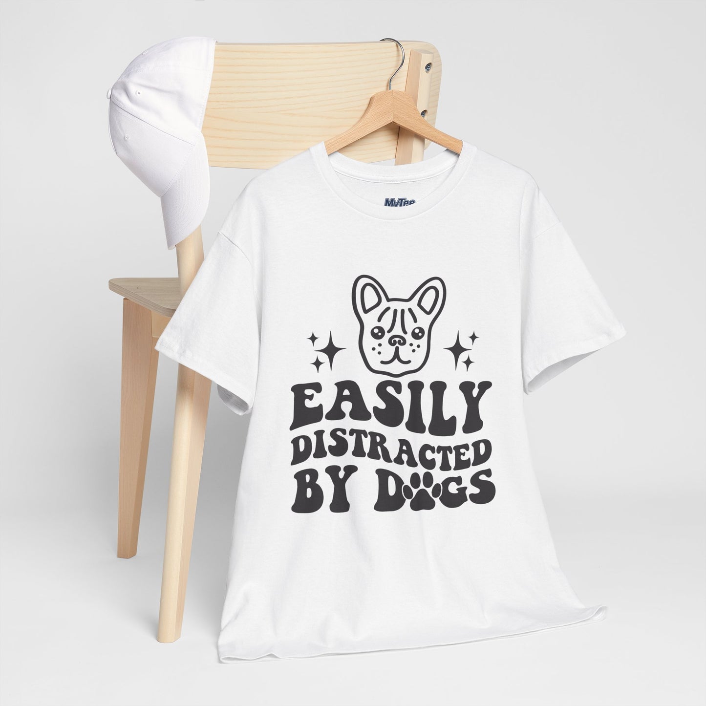 Easily Distracted By Dogs Cotton T-Shirt - Perfect for Everyday Wear