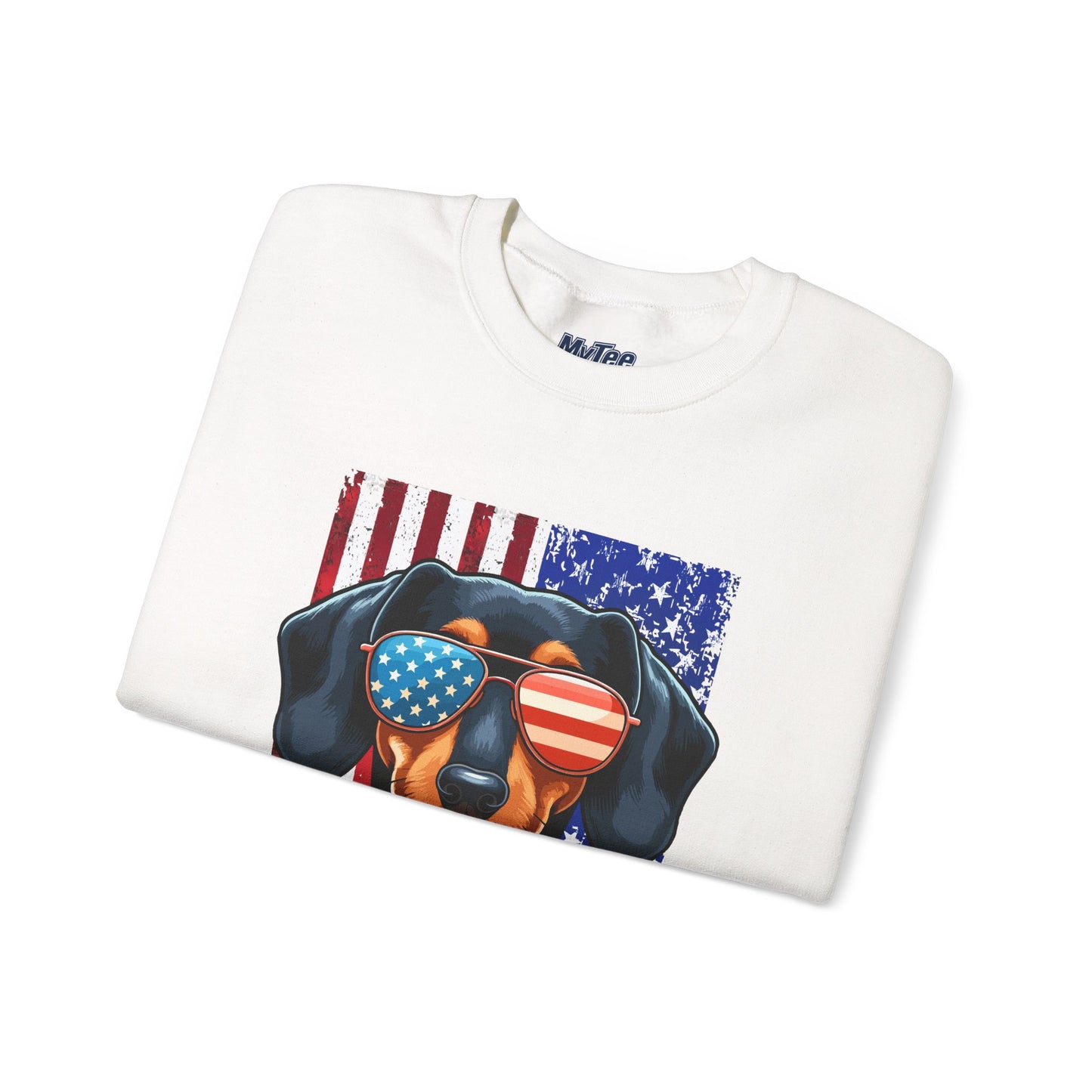 Patriotic Dachshund Flag Shades Unisex Sweatshirt