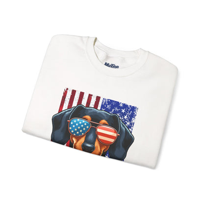 Patriotic Dachshund Flag Shades Unisex Sweatshirt