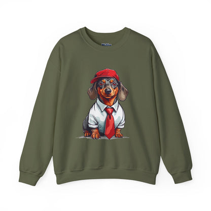 Dachshund Red Tie Unisex Sweatshirt – Chic Comfort for Dog Lovers