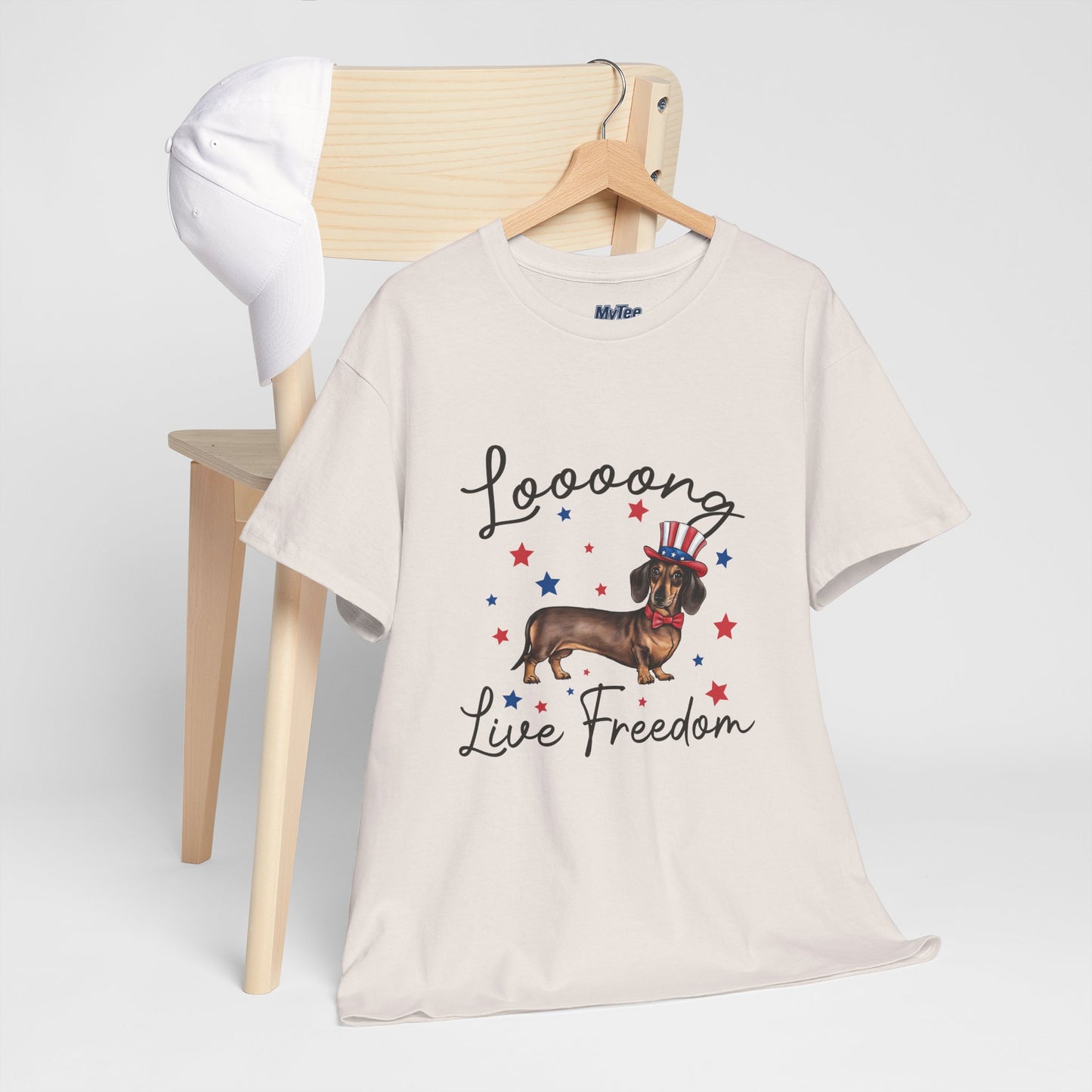 Patriotic Dachshund Loooong Live Freedom Unisex T-Shirt
