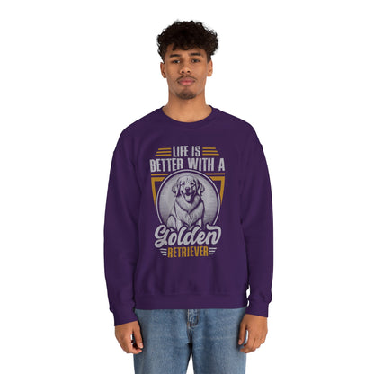 Life Is Better with a Golden Retriever Sweatshirt – Cozy Dog Lover Crewneck