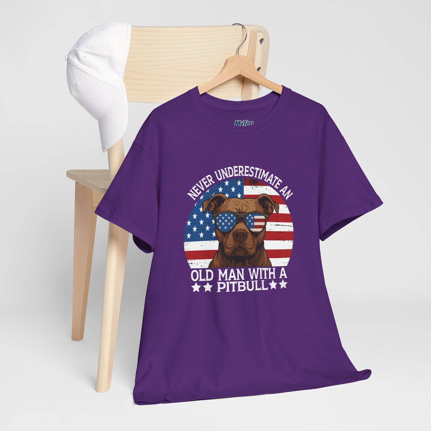 Never Underestimate An Old Man With A Pitbull T-Shirt | Gift For Dog Father