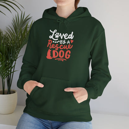 Loved By A Rescue Dog Hoodie | Pet Lover Gift, Fur Mom Hoodie, Pet Dad Apparel