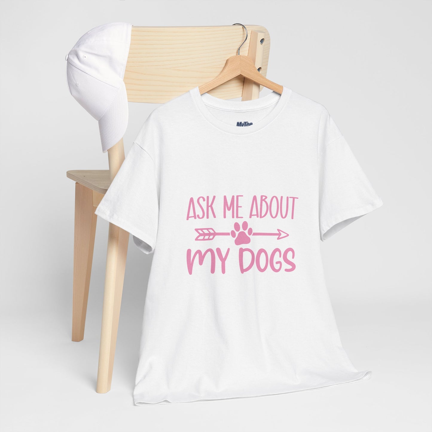 Ask Me About My Dogs Unisex Cotton T-Shirt | Dog Lover Gift