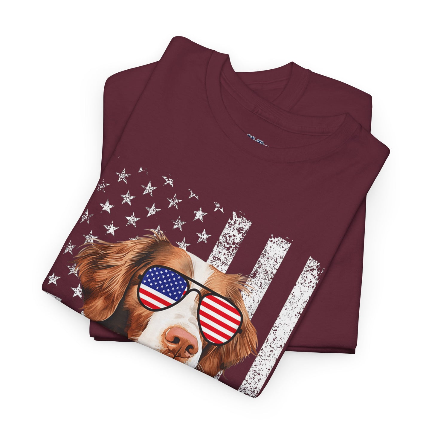 Patriotic Brittany Spaniel with Sunglasses Unisex T-Shirt