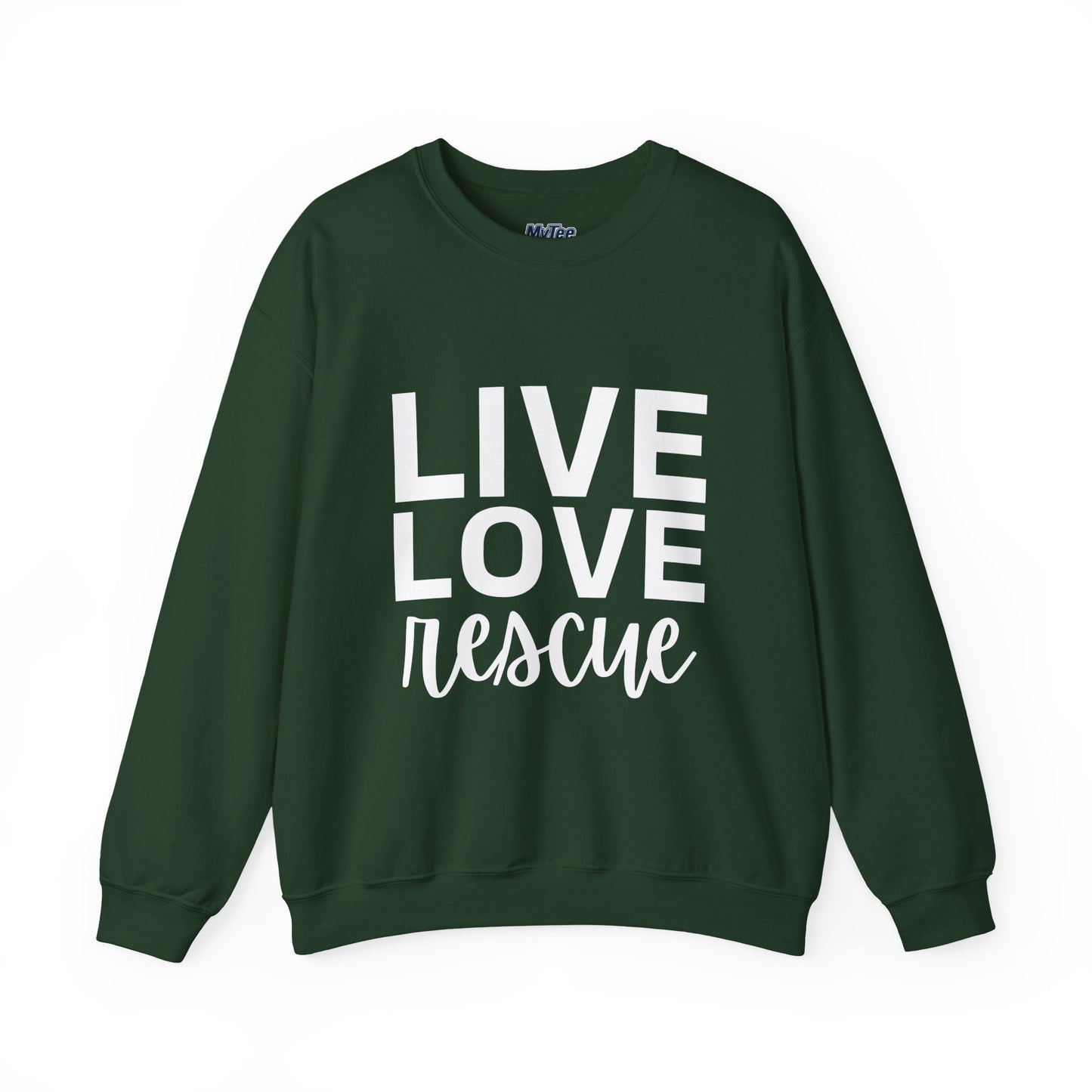 Live Love Rescue Sweatshirt - Unisex Cozy Crewneck, Pet Lover Gift