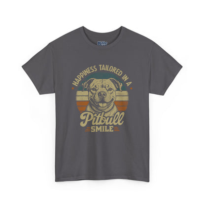 Happiness Tailored In A Pitbull Smile Unisex Tee | Animal Rescue Support Tee