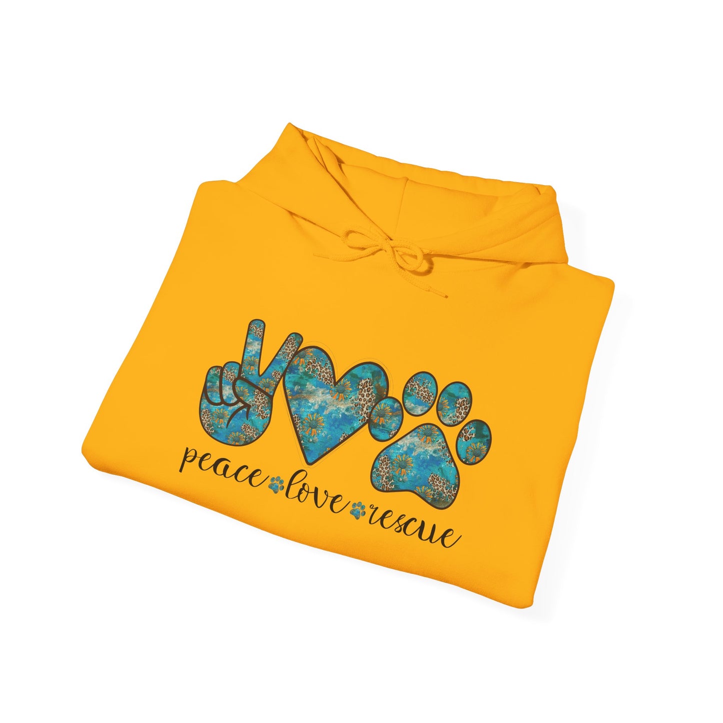 Peace Love Rescue Hoodie For Animal Rescuers