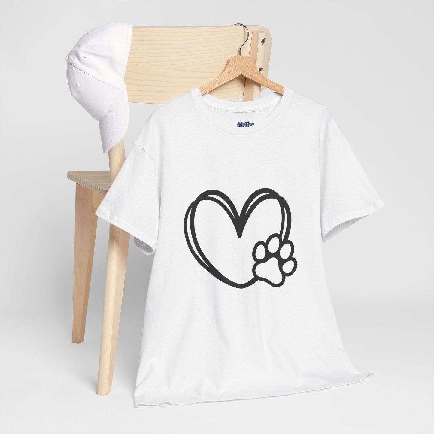 Simple Paw Heart Unisex T-Shirt – For Dog Lovers