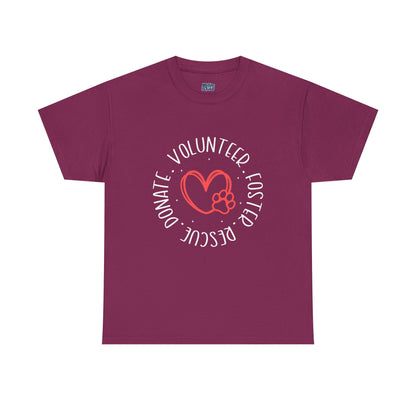 Pet Lover's Heart Volunteer Rescue Foster Donate Unisex T-Shirt