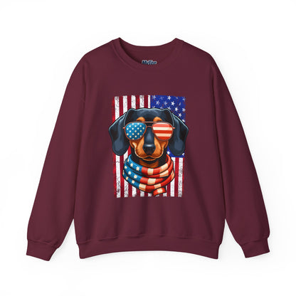 Patriotic Dachshund Flag Shades Unisex Sweatshirt