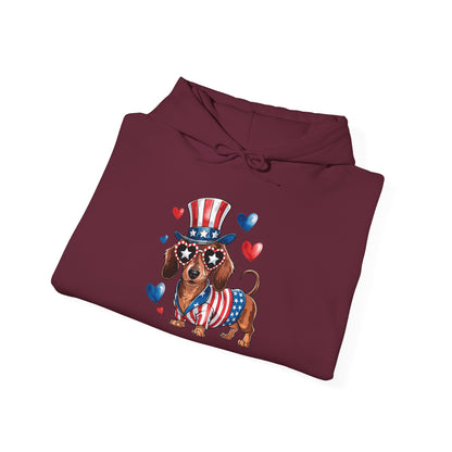 Patriotic Dachshund Unisex Hoodie - Perfect For 4th Of July