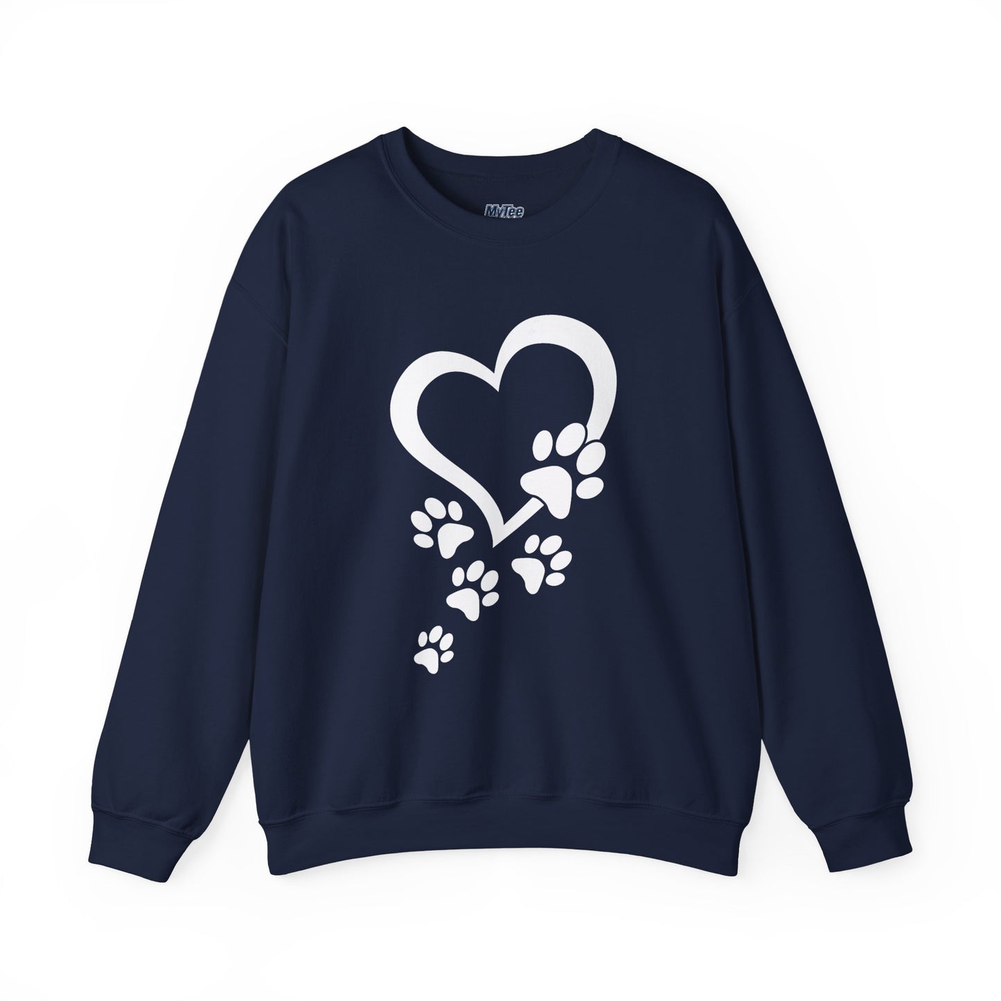 Pawprints On My Heart – Cozy Minimalist Dog Lover Sweatshirt