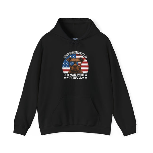 Never Underestimate An Old Man With A Pitbull Hoodie | Gift For Dog Dad