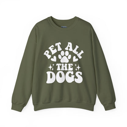 Pet All The Dogs Crewneck Sweatshirt | Cozy Dog Lover Gift