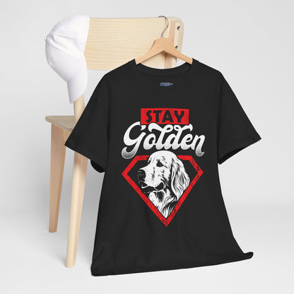 Stay Golden Unisex Cotton T-Shirt | Best Gift For Dog Lover