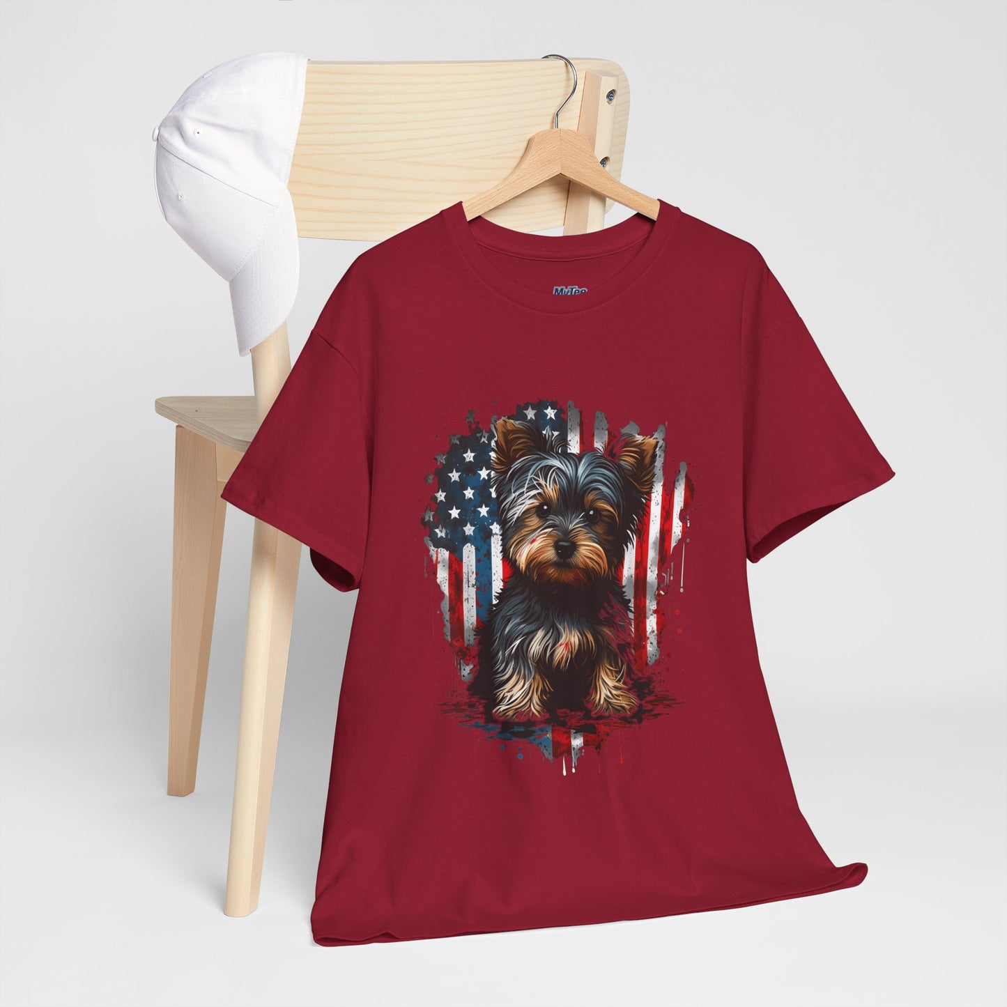 Patriotic American Yorkshire Terrier With sunglasses Unisex T-Shirt