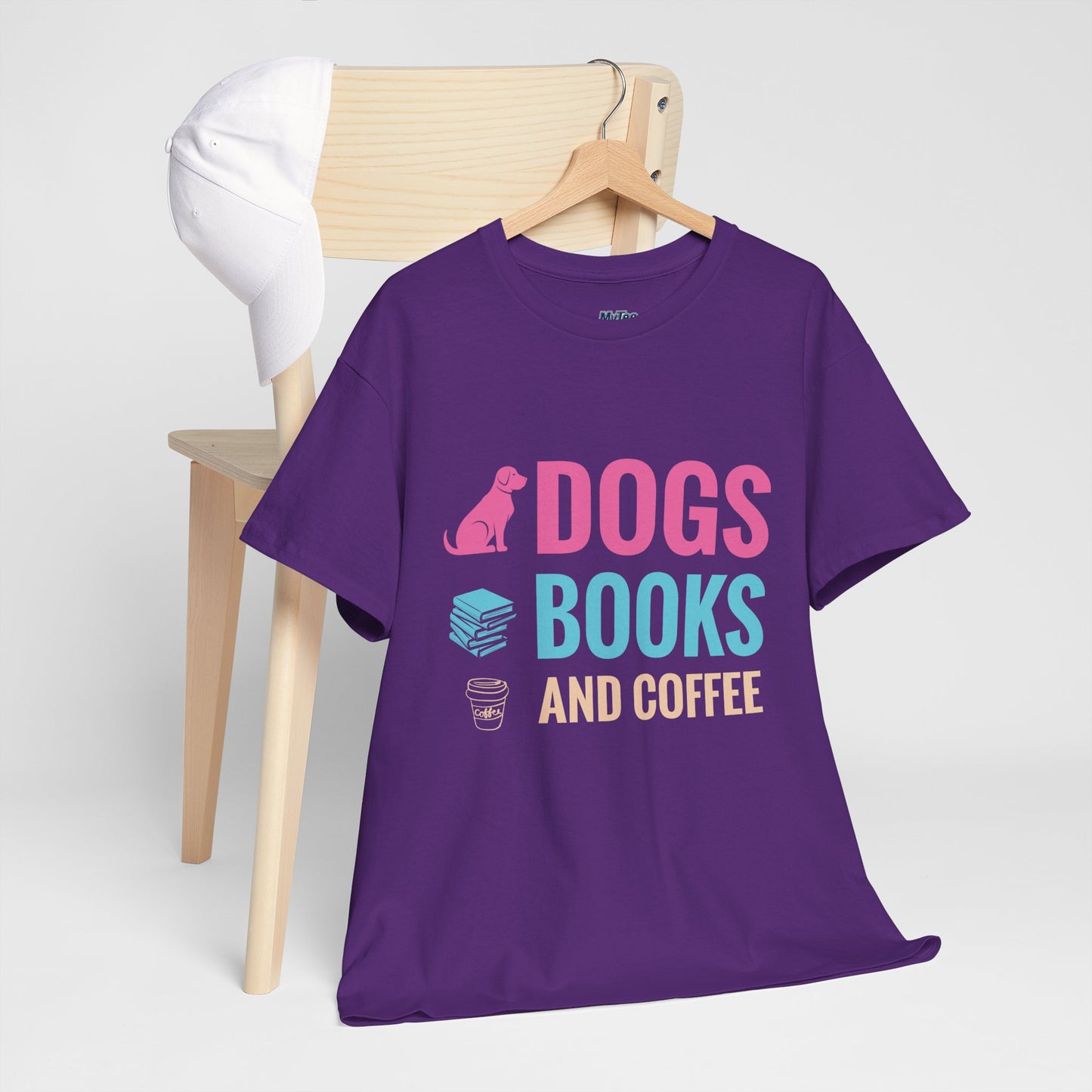 Dogs, Books, And Coffee Unisex Cotton T-Shirt | Dog Lover