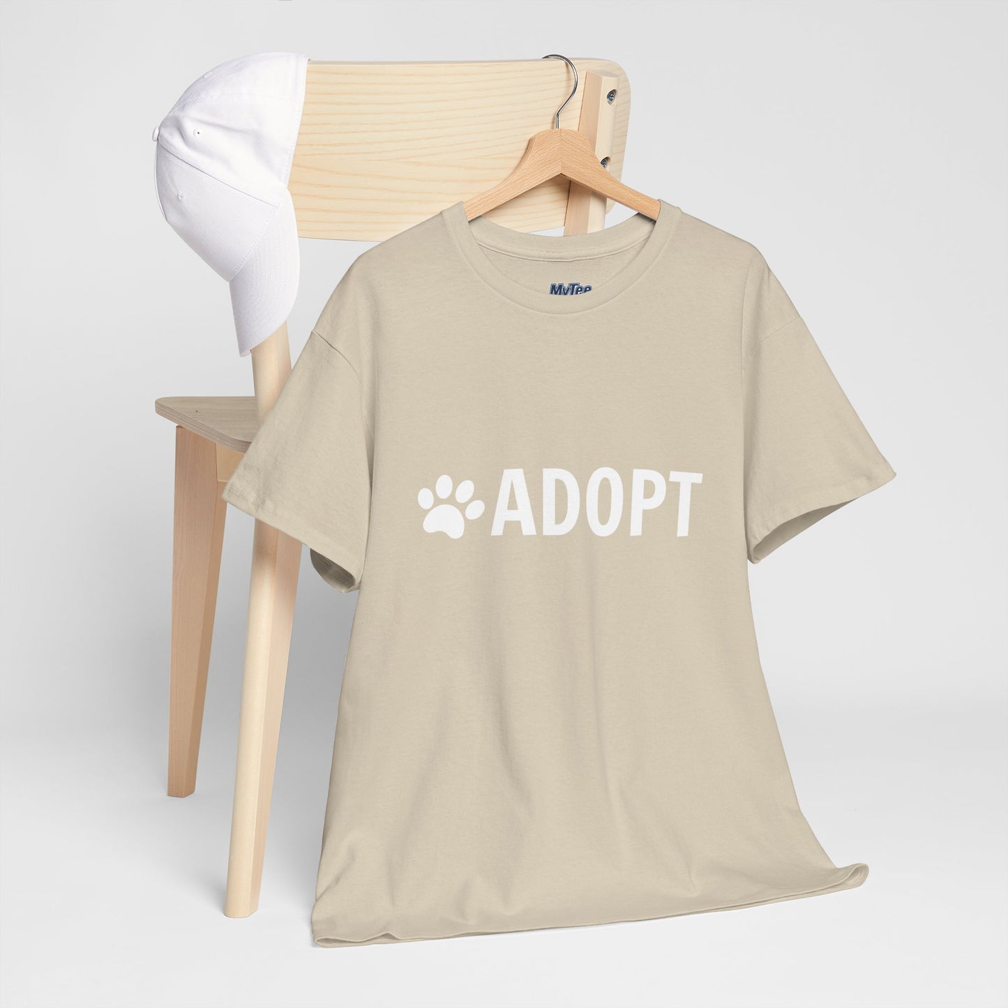 Adopt Unisex Heavy Cotton Tee | Perfect for Animal Lovers, Pet Adoption Events