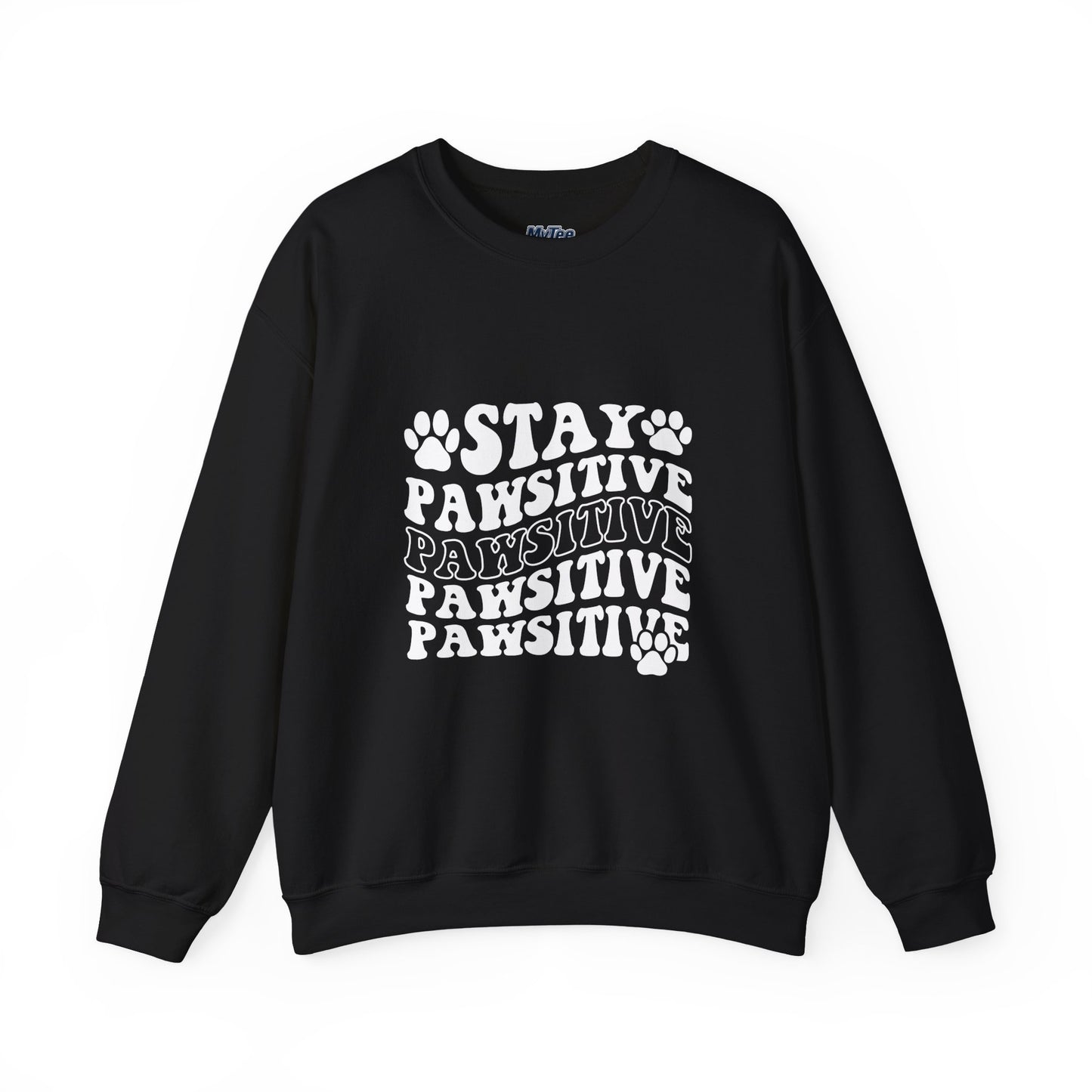 Stay Pawsitive Unisex Heavy Blend Crewneck Sweatshirt