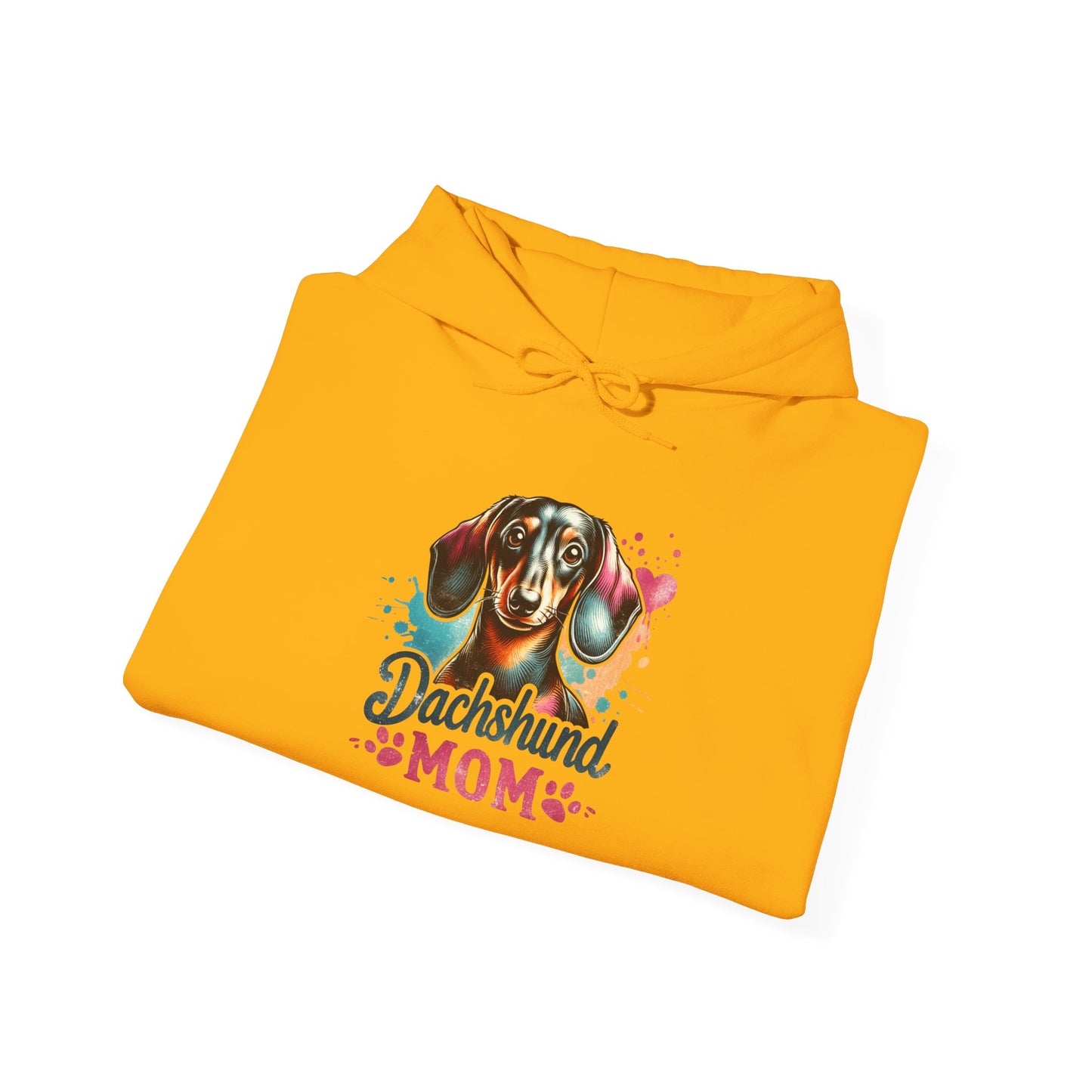 Funky Dachshund Mom Hoodie – Bright Graphic Dog Tee