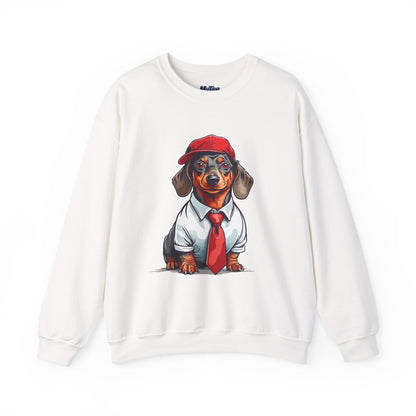 Dachshund Red Tie Unisex Sweatshirt – Chic Comfort for Dog Lovers